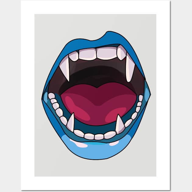 vampire mouth - vampire teeth Wall Art by persa